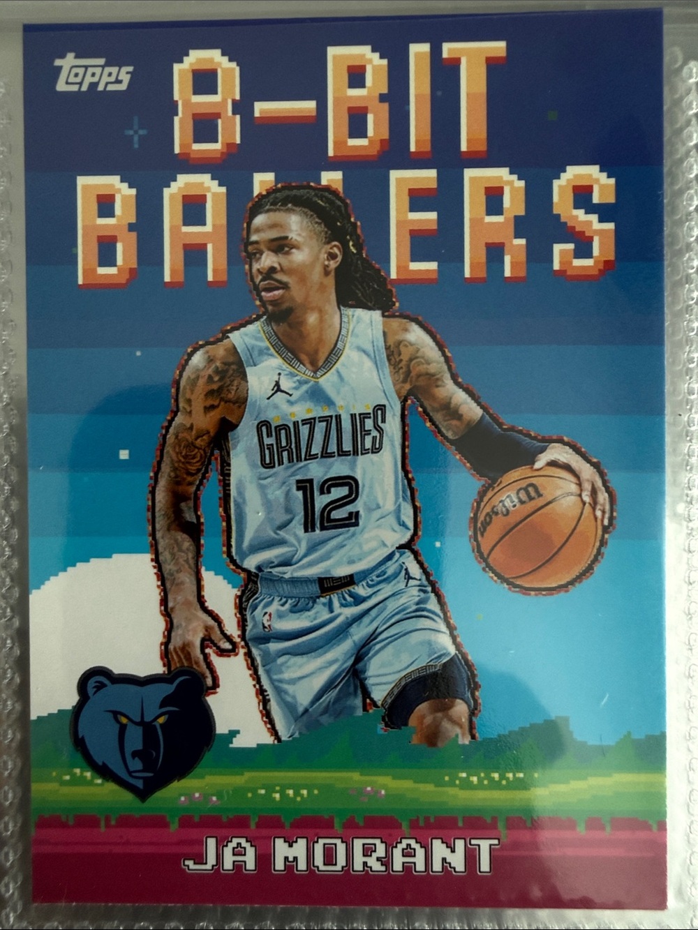 Topps Ja Morant 8-Bit Ballers Blue Jersey Trading Card - Picture 1 of 1